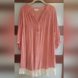 Umgee Pink and Cream Dress